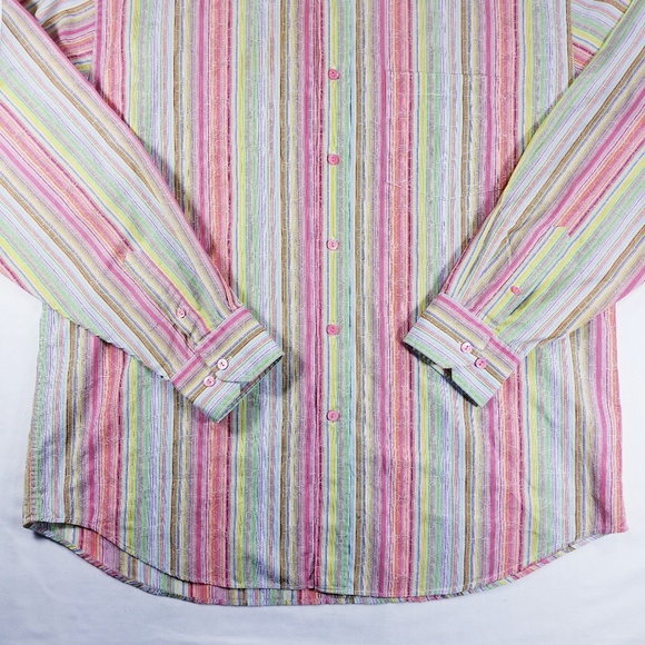 Bugatchi Uomo Multi colored button front shirt - Picture 8 of 8